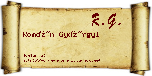 Román Györgyi névjegykártya